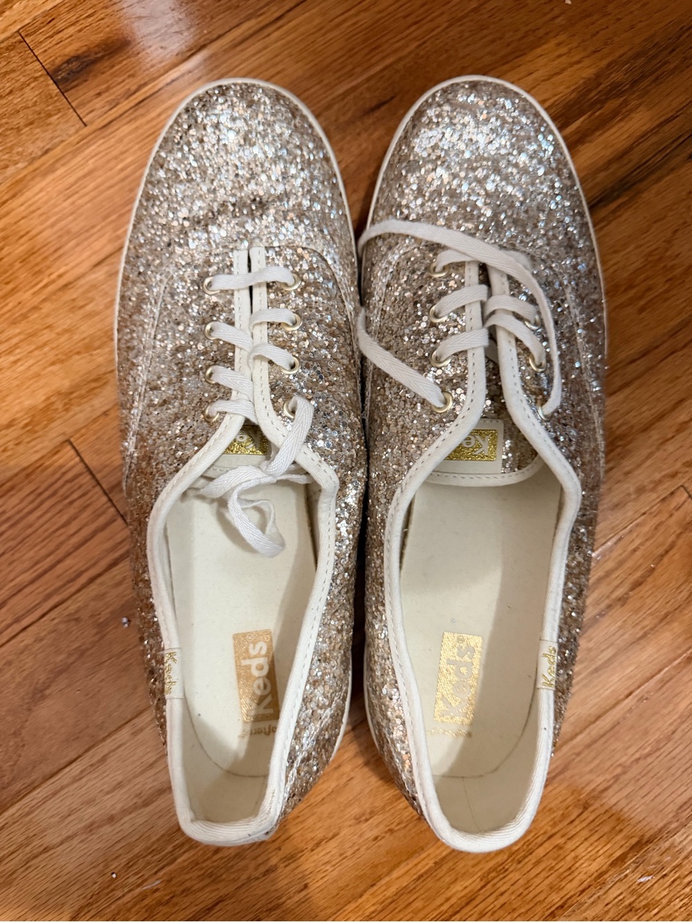 Keds Women’s Glitter Sneakers in Champagne Gold